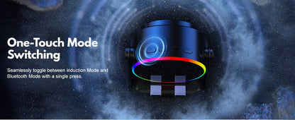 4-in-1 Wireless Induction Speaker with RGB Lights & Phone Stand | 360° Rotating Design