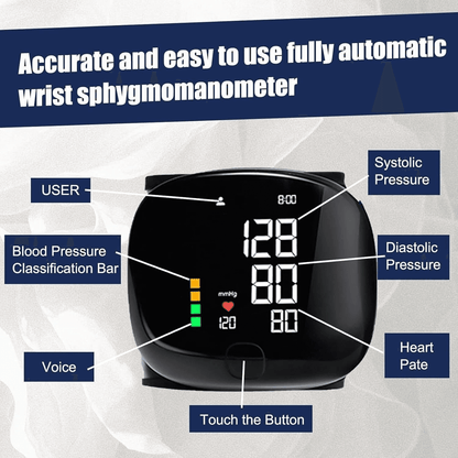 Automatic Wrist Blood Pressure Monitor | Digital BP & Pulse Monitor