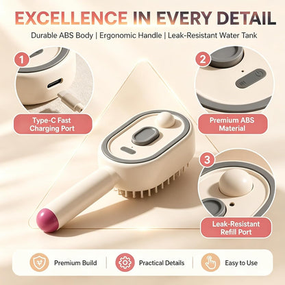Steam Brush | Rechargeable Detangling Tool with Oil